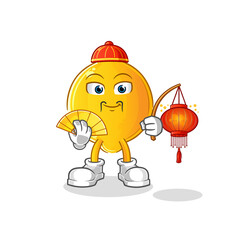 lemon Chinese with lanterns illustration. character vector