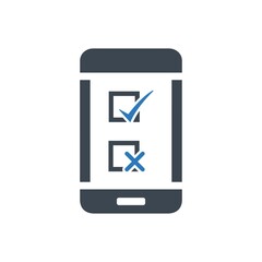 Smart phone with checklist icon