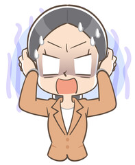 ガーンとショックを受けるスーツ姿の女性