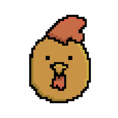 Fototapeta premium Pixel art animal chick design isolated