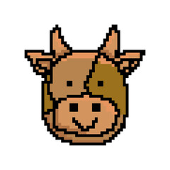 Fototapeta premium Pixel art animal cow design isolated