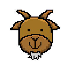 Pixel art animal goat design isolated
