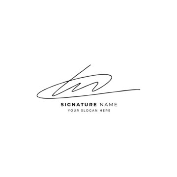 M initial letter signature logo or letter monogram