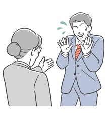 女性上司に追い詰められる男性社員
