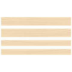 Light wood planks. Vector illustration isolated on white background.