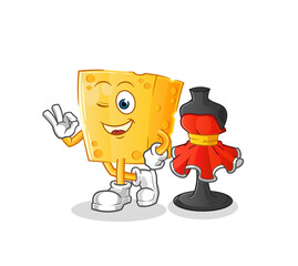 cheese fashion designer vector. cartoon character