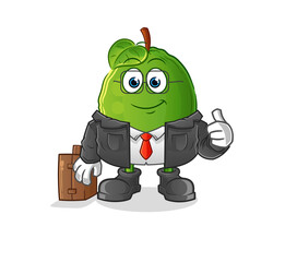 guava office worker mascot. cartoon vector