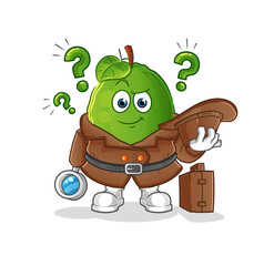 guava detective vector. cartoon character