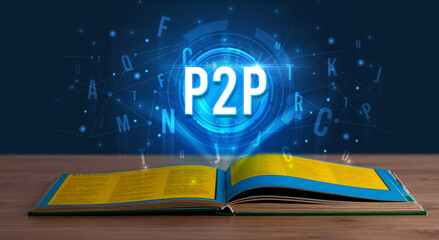 Technology abbreviation coming out from an open book