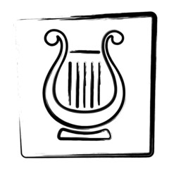 lyre frame brush strokes, vector illustration.