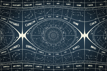 Droste effect background. Abstract design for concepts related to astrology and fantasy.