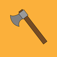 Wooden axe isolated on background. Element for woodworking or lumberjack