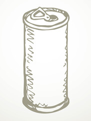 Can bottle. Vector drawing sketch
