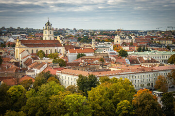 panorama, vilnius, lithuania, baltic countries, baltics, europe, autumn