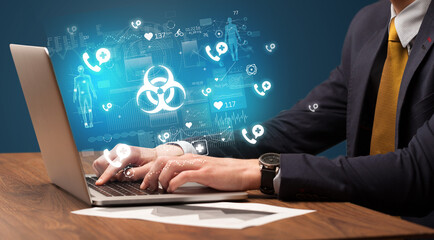 hand browsing on the internet for medical issues