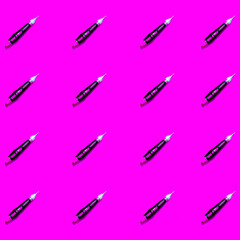 screwdriver tool on bright pink background. Construction, DIY concept. Equipment screwdriver tool. Flat lay composition. Screwdriver background