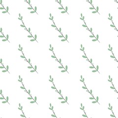 simple cute floral pattern - beautiful little leaves of a plant on a white background