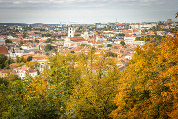 Fototapeta premium aerial view, vilnius, lithuania, baltic countries, baltics, europe, autumn