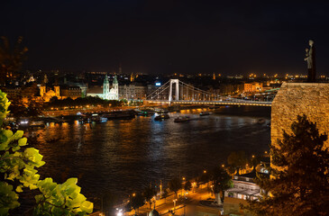Fototapeta na wymiar Illuminated Budapest at night