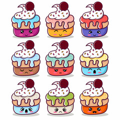 all kinds of cute cake cartoon flavors