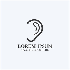 sense of  hearing or ear  icon logo vector design template illustration