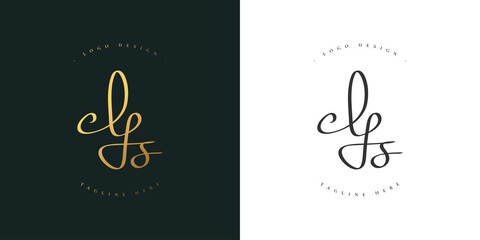 Elegant Initial Y and S Logo Design with Handwriting Style in Gold Gradient. YS Signature Logo or Symbol for Wedding, Fashion, Jewelry, Boutique, and Business Identity