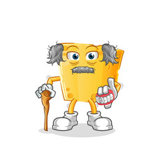 cheese white haired old man. character vector