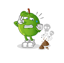 guava with stinky waste illustration. character vector