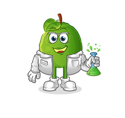 guava scientist character. cartoon mascot vector