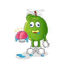 guava no brain vector. cartoon character