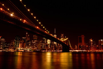 Fototapeta na wymiar ニューヨークのダウンタウン・マンハッタン、アメリカ夜景観光