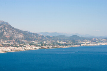 Fototapeta na wymiar Turkey: view of the sea and city in mountains