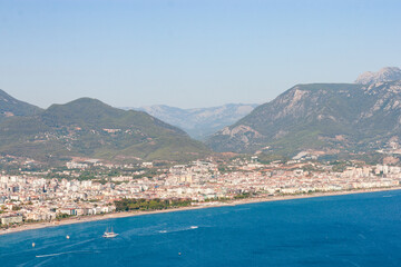 Fototapeta na wymiar Turkey: view of the city in the mountains and the sea