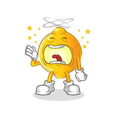 Obraz premium lemon yawn character. cartoon mascot vector