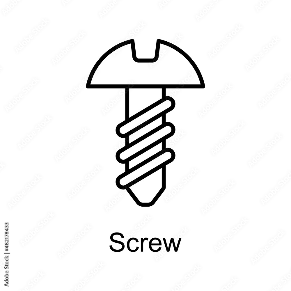 Poster screw vector outline icon design illustration. home improvements symbol on white background eps 10 f