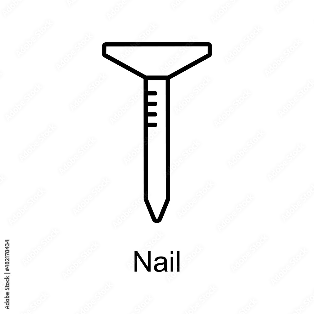 Poster nail vector outline icon design illustration. home improvements symbol on white background eps 10 fi