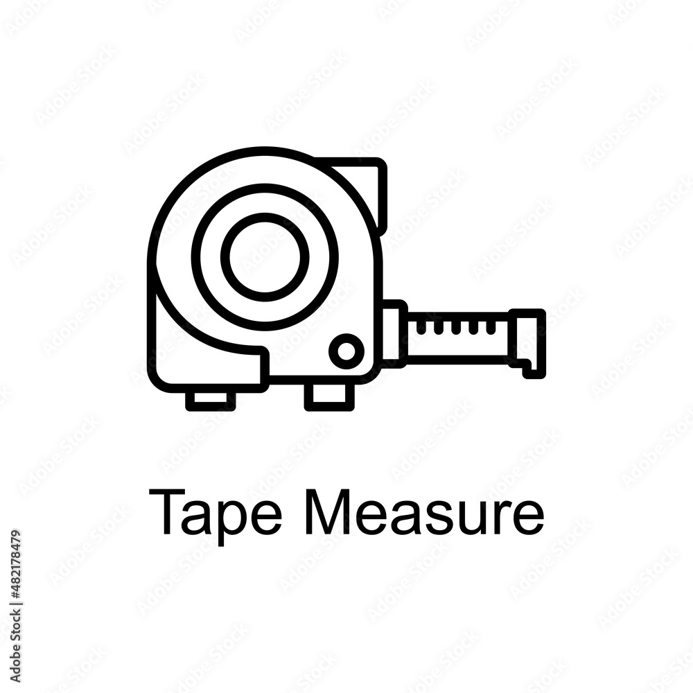 Aufkleber tape measure vector outline icon design illustration. home improvements symbol on white background e