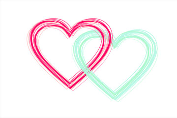 Happy Valentine. Heart shaped love symbol. Hand drawing heart 