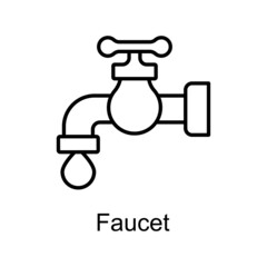 Faucet vector Outline Icon Design illustration. Home Improvements Symbol on White background EPS 10 File