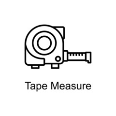 Tape Measure vector Outline Icon Design illustration. Home Improvements Symbol on White background EPS 10 File