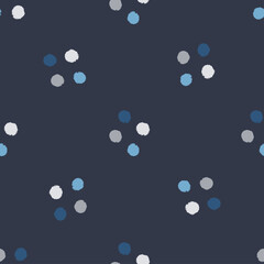 Pom poms of seamless pattern. Hand drawn cute background.