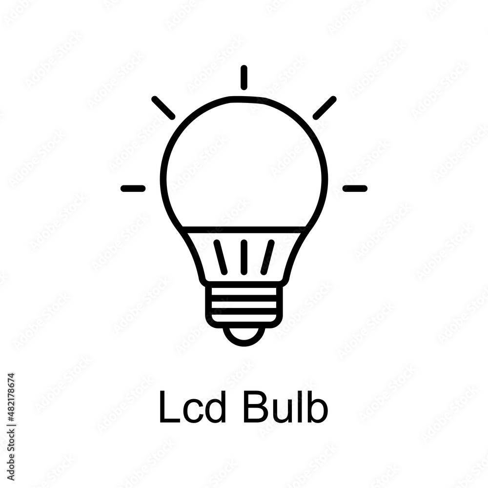 Poster led bulb vector outline icon design illustration. home improvements symbol on white background eps 1