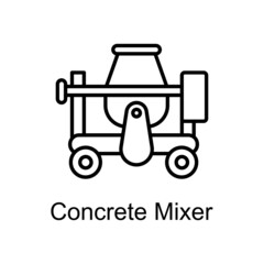 Concrete Mixer vector Outline Icon Design illustration. Home Improvements Symbol on White background EPS 10 File