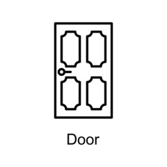 Door vector Outline Icon Design illustration. Home Improvements Symbol on White background EPS 10 File