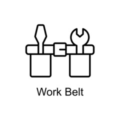 Work Belt vector Outline Icon Design illustration. Home Improvements Symbol on White background EPS 10 File