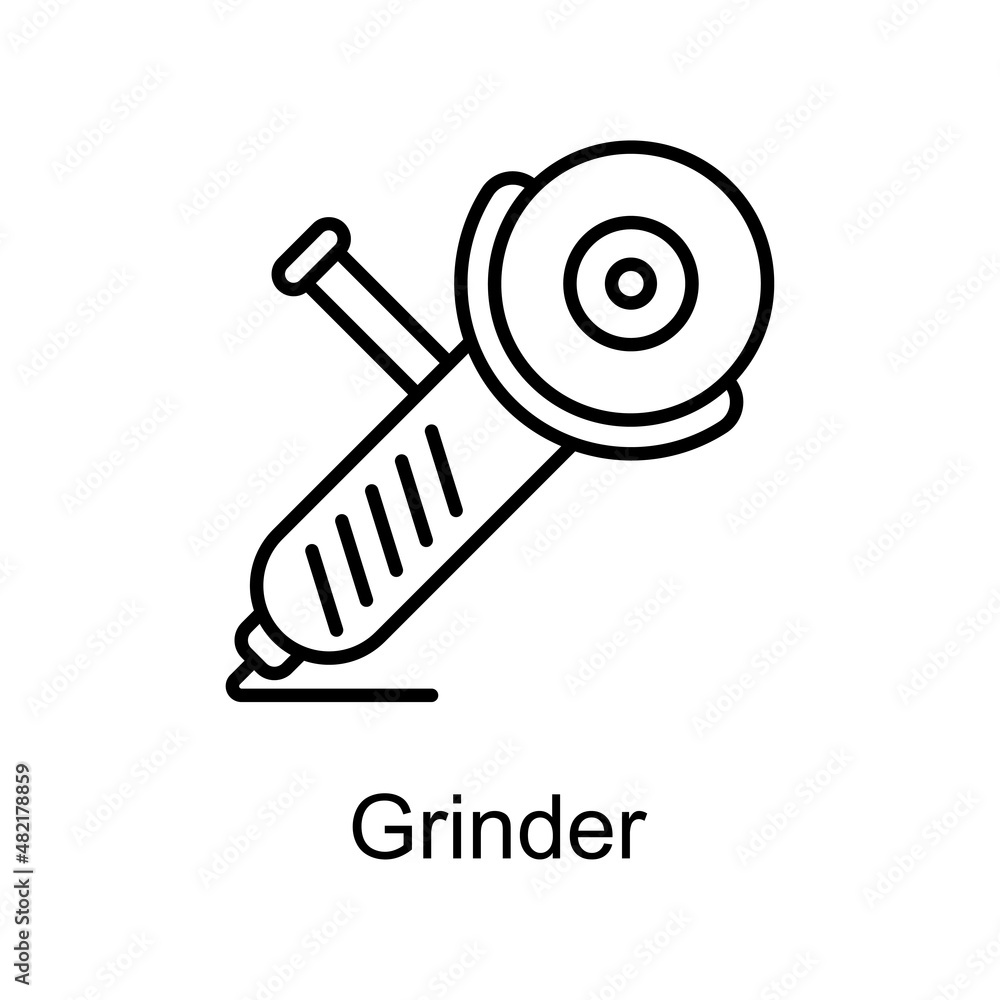 Poster grinder vector outline icon design illustration. home improvements symbol on white background eps 10