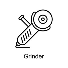 Grinder vector Outline Icon Design illustration. Home Improvements Symbol on White background EPS 10 File