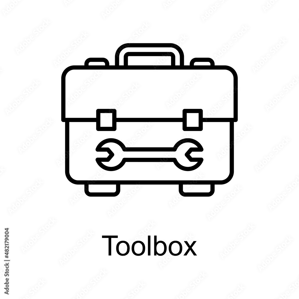 Poster toolbox vector outline icon design illustration. home improvements symbol on white background eps 10