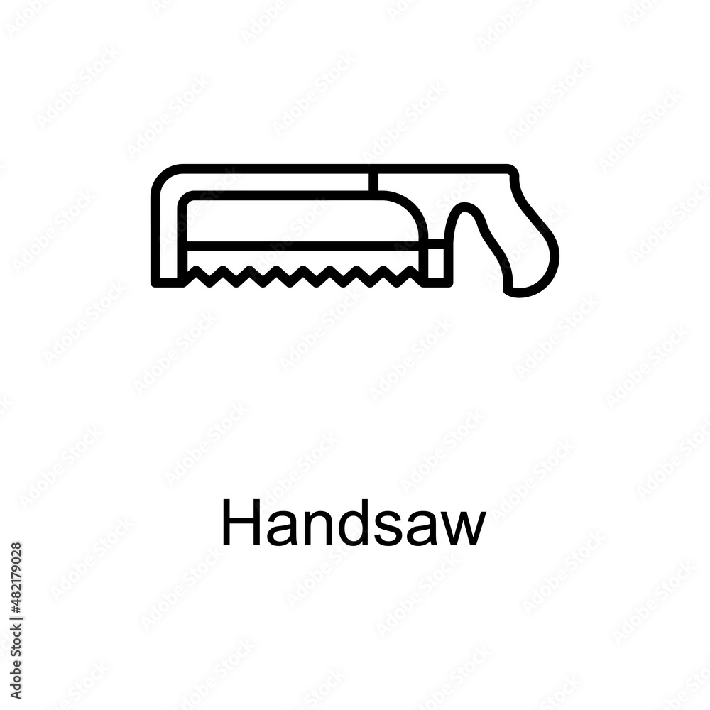Poster handsaw vector outline icon design illustration. home improvements symbol on white background eps 10