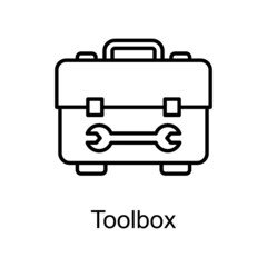 Toolbox vector Outline Icon Design illustration. Home Improvements Symbol on White background EPS 10 File